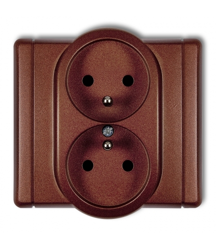 FLEXI Gniazdo podwójne z uziemieniem 2x(2P+Z) (przesłony torów prądowych) Karlik 9FGP-2zp