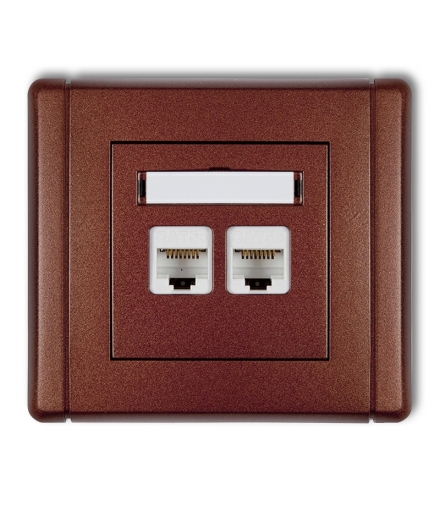 FLEXI Gniazdo komputerowe podwójne 2xRJ45, kat. 5e, 8-stykowe Karlik 9FGK-2