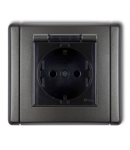 FLEXI Gniazdo bryzgoszczelne z uziemieniem SCHUKO 2P+Z (klapka dymna, przesłony torów prądowych) Karlik 11FGPB-1sdp