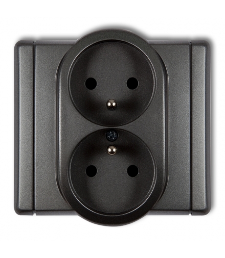 FLEXI Gniazdo podwójne z uziemieniem 2x(2P+Z) (przesłony torów prądowych) Karlik 11FGP-2zp