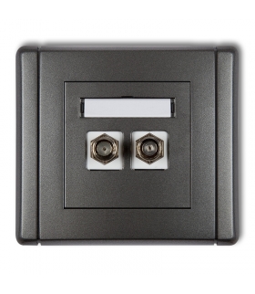 FLEXI Gniazdo antenowe podwójne typu F (SAT) niklowane Karlik 11FGF-2