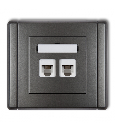 FLEXI Gniazdo telefoniczne podwójne 2xRJ11, 4-stykowe, beznarzędziowe Karlik 11FGT-2