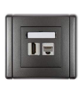 FLEXI Gniazdo pojedyncze HDMI 2.0 + gniazdo komp. poj. 1xRJ45, kat. 5e, 8-stykowe Karlik 11FGHK