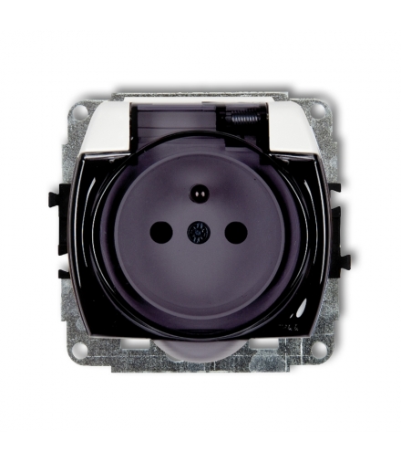 TREND Mechanizm gniazda bryzgoszczelnego z uziemieniem 2P+Z (klapka dymna, przesłony torów prądowych) Karlik GPB-1zdp