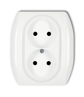 TREND Gniazdo podwójne bez uziemienia 2x2P (przesłony torów prądowych) Karlik GP-2p