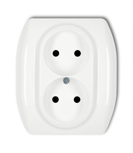 TREND Gniazdo podwójne bez uziemienia 2x2P (przesłony torów prądowych) Karlik GP-2p