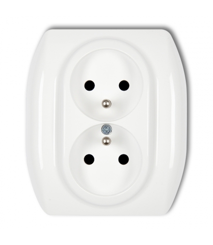 TREND Gniazdo podwójne z uziemieniem 2x(2P+Z) (przesłony torów prądowych) Karlik GP-2zp