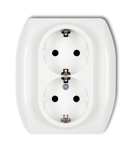 TREND Gniazdo podwójnez uziemieniem SCHUKO 2x(2P+Z) (przesłony torów prądowych) Karlik GP-2sp