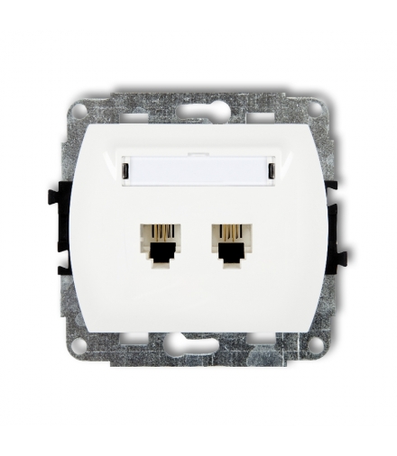 TREND Mechanizm gniazda telefonicznego podwójnego 2xRJ11, 4-stykowy Karlik GT-2