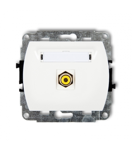 TREND Mechanizm gniazda pojedynczego RCA (typu cinch - żółty, pozłacany) Karlik GRCA-1