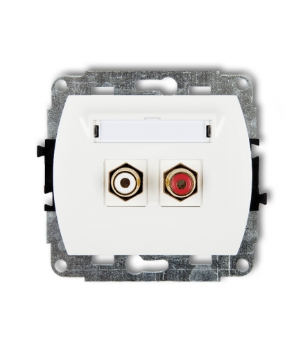 TREND Mechanizm gniazda podwójnego RCA (typu cinch - biały i czerwony, pozłacany) Karlik GRCA-2