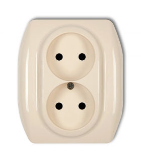 TREND Gniazdo podwójne bez uziemienia 2x2P (przesłony torów prądowych) Karlik 1GP-2p