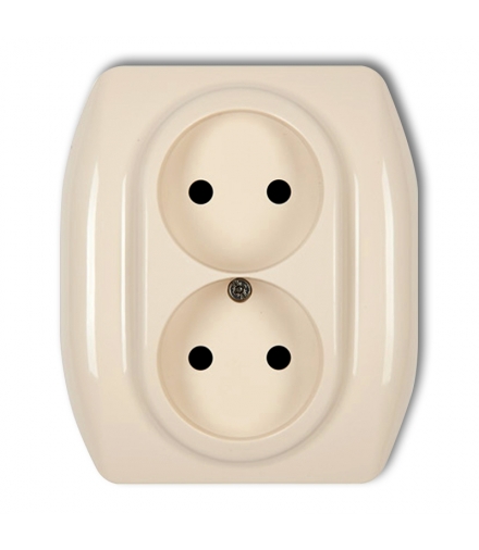 TREND Gniazdo podwójne bez uziemienia 2x2P (przesłony torów prądowych) Karlik 1GP-2p