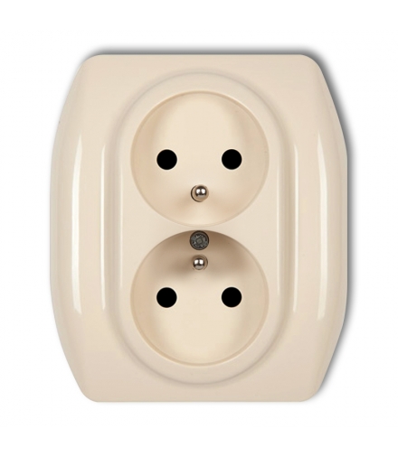 TREND Gniazdo podwójne z uziemieniem 2x(2P+Z) (przesłony torów prądowych) Karlik 1GP-2zp