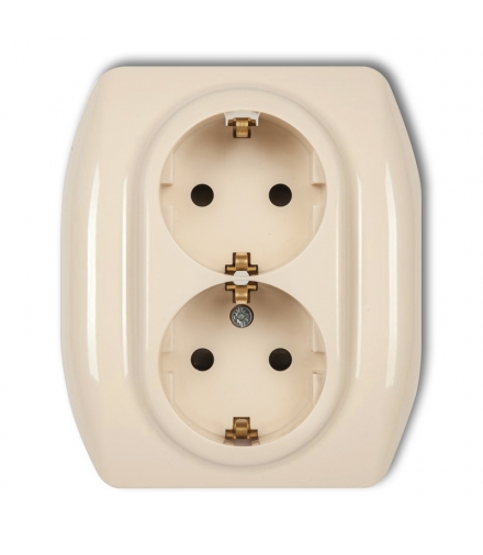 TREND Gniazdo podwójne z uziemieniem SCHUKO 2x(2P+Z) (przesłony torów prądowych) Karlik 1GP-2sp