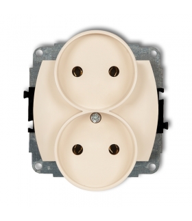 TREND Mechanizm gniazda podwójnego do ramki poziomej bez uziemienia 2x2P (przesłony torów prądowych) Karlik 1GPR-2p