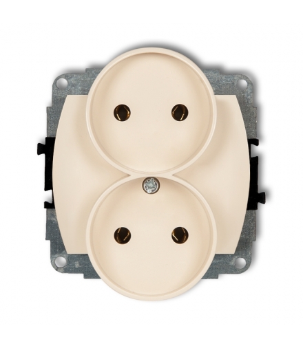 TREND Mechanizm gniazda podwójnego do ramki poziomej bez uziemienia 2x2P (przesłony torów prądowych) Karlik 1GPR-2p