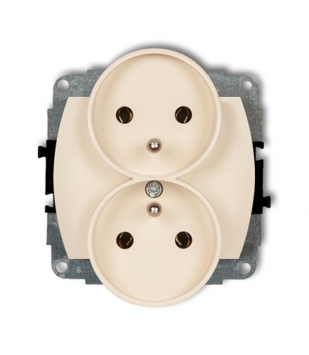 TREND Mechanizm gniazda podwójnego do ramki poziomej z uziemieniem 2x(2P+Z) (przesłony torów prądowych) Karlik 1GPR-2zp