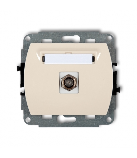 TREND Mechanizm gniazda antenowego pojedynczego typu F (SAT) niklowany Karlik 1GF-1