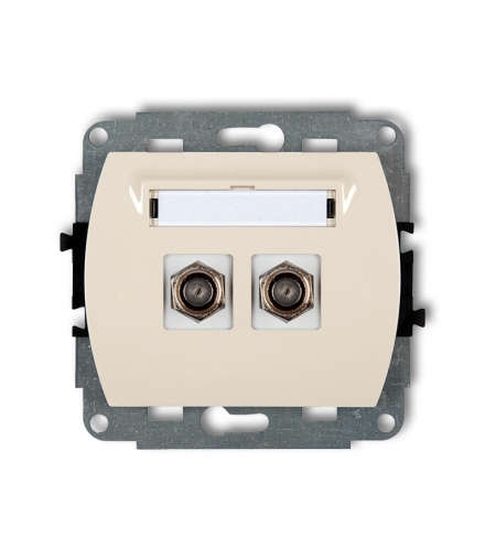 TREND Mechanizm gniazda antenowego podwójnego typu F (SAT) niklowany Karlik 1GF-2