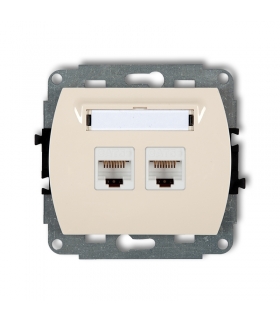 TREND Mechanizm gniazda komputerowego podwójnego 2xRJ45, kat. 6, 8-stykowy Karlik 1GK-4