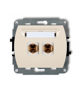 TREND Mechanizm gniazda głośnikowego pojedynczego (typu banan - czerwony i czarny, pozłacany, 4 mm2, do lutowania) Karlik 1GG-3