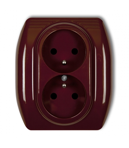 TREND Gniazdo podwójne z uziemieniem 2x(2P+Z) (przesłony torów prądowych) Karlik 4GP-2zp