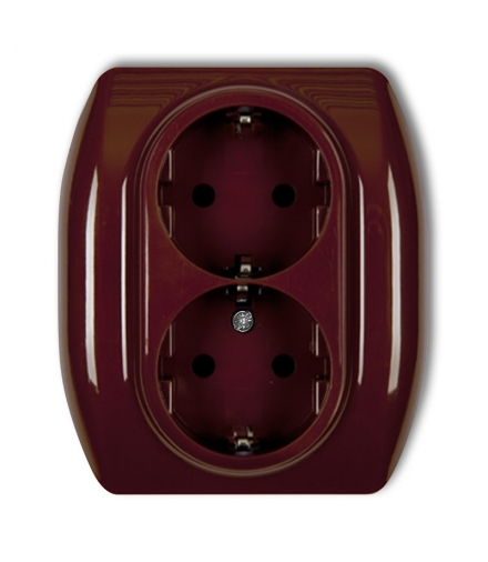 TREND Gniazdo podwójne z uziemieniem SCHUKO 2x(2P+Z) (przesłony torów prądowych) Karlik 4GP-2sp