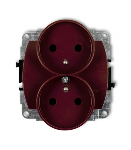 TREND Mechanizm gniazda podwójnego do ramki poziomej z uziemieniem 2x(2P+Z) (przesłony torów prądowych) Karlik 4GPR-2zp