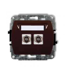 TREND Mechanizm gniazda antenowego podwójnego typu F (SAT) niklowany Karlik 4GF-2