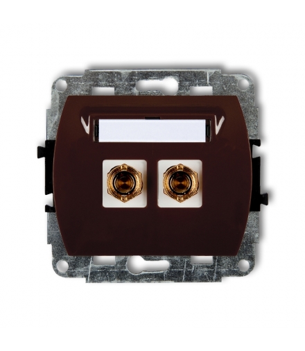 TREND Mechanizm gniazda głośnikowego pojedynczego (typu banan - czerwony i czarny, pozłacany, 4 mm2, do lutowania) Karlik 4GG-3