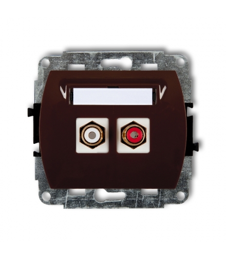 TREND Mechanizm gniazda podwójnego RCA (typu cinch - biały i czerwony, pozłacany) Karlik 4GRCA-2