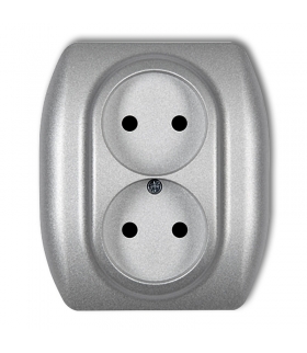 TREND Gniazdo podwójne bez uziemienia 2x2P (przesłony torów prądowych) Karlik 7GP-2p