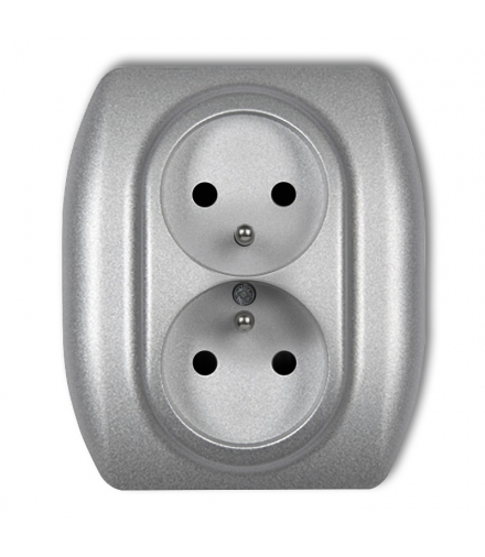 TREND Gniazdo podwójne z uziemieniem 2x(2P+Z) (przesłony torów prądowych) Karlik 7GP-2zp