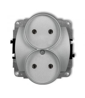 TREND Mechanizm gniazda podwójnego do ramki poziomej bez uziemienia 2x2P (przesłony torów prądowych) Karlik 7GPR-2p