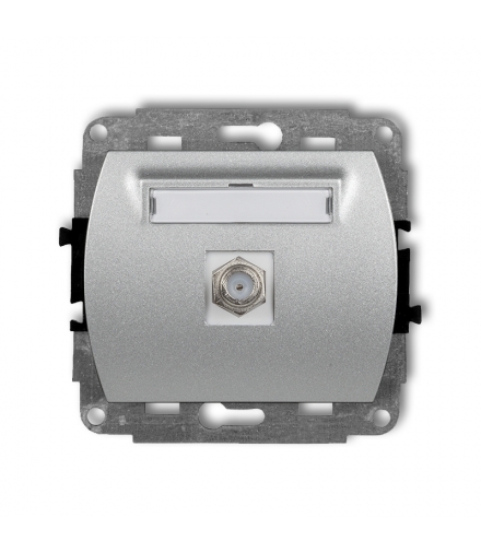 TREND Mechanizm gniazda antenowego pojedynczego typu F (SAT) niklowany Karlik 7GF-1