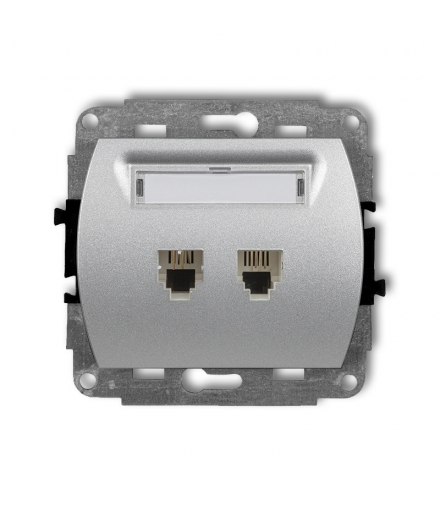 TREND Mechanizm gniazda telefonicznego podwójnego 2xRJ11, 4-stykowy Karlik 7GT-2