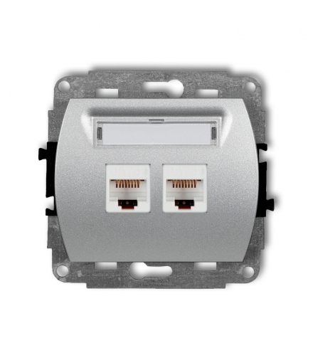 TREND Mechanizm gniazda komputerowego podwójnego 2xRJ45, kat. 5e, 8-stykowy Karlik 7GK-2