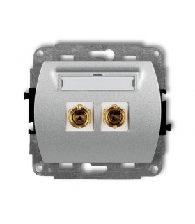 TREND Mechanizm gniazda głośnikowego pojedynczego (typu banan - czerwony i czarny, pozłacany, 4 mm2, do lutowania) Karlik 7GG-3