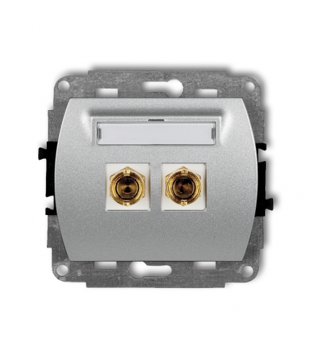 TREND Mechanizm gniazda głośnikowego pojedynczego (typu banan - czerwony i czarny, pozłacany, 4 mm2, do lutowania) Karlik 7GG-3