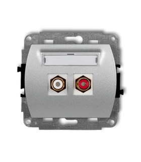 TREND Mechanizm gniazda podwójnego RCA (typu cinch - biały i czerwony, pozłacany) Karlik 7GRCA-2