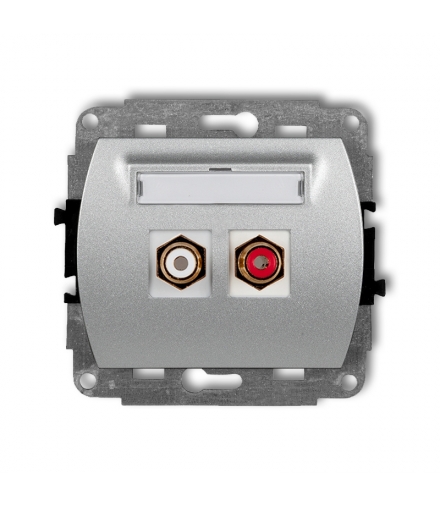 TREND Mechanizm gniazda podwójnego RCA (typu cinch - biały i czerwony, pozłacany) Karlik 7GRCA-2