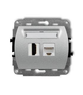 TREND Mechanizm gniazda pojedynczego HDMI 2.0 + gniazda komp. poj. 1xRJ45, kat. 5e, 8-stykowy Karlik 7GHK