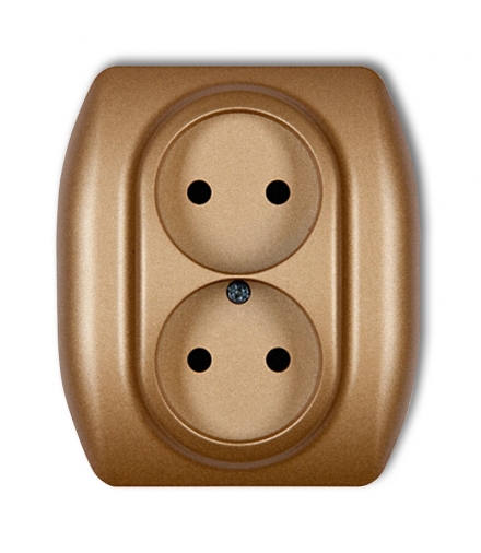 TREND Gniazdo podwójne bez uziemienia 2x2P (przesłony torów prądowych) Karlik 8GP-2p