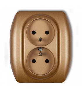 TREND Gniazdo podwójne z uziemieniem 2x(2P+Z) (przesłony torów prądowych) Karlik 8GP-2zp