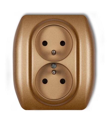 TREND Gniazdo podwójne z uziemieniem 2x(2P+Z) (przesłony torów prądowych) Karlik 8GP-2zp