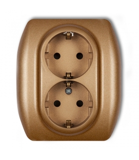 TREND Gniazdo podwójne z uziemieniem SCHUKO 2x(2P+Z) (przesłony torów prądowych) Karlik 8GP-2sp