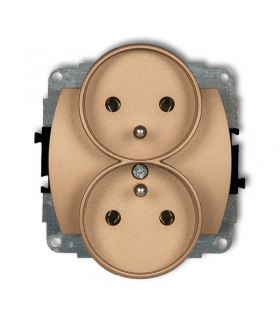 TREND Mechanizm gniazda podwójnego do ramki poziomej z uziemieniem 2x(2P+Z) (przesłony torów prądowych) Karlik 8GPR-2zp