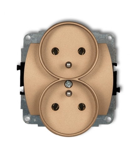 TREND Mechanizm gniazda podwójnego do ramki poziomej z uziemieniem 2x(2P+Z) (przesłony torów prądowych) Karlik 8GPR-2zp