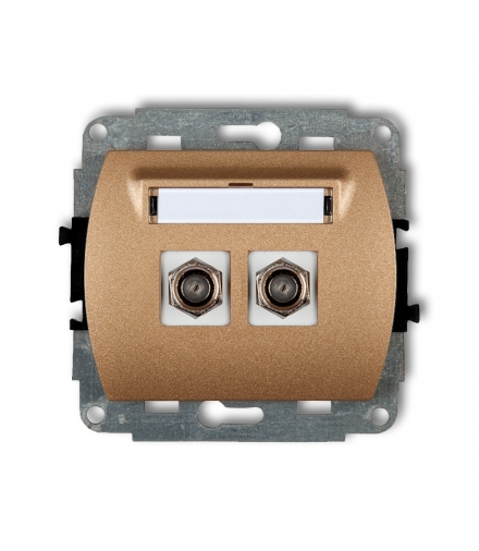 TREND Mechanizm gniazda antenowego podwójnego typu F (SAT) niklowany Karlik 8GF-2